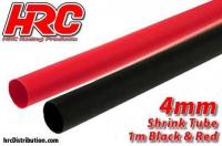 Shrink Tube - 4mm - Red and Black (1m each)