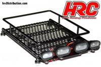 Parti di carrozzeria - 1/10 Accessory - Scale - Portapacchi 15x10x4 per Crawler - con fari LEDs - Nero