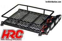 Parti di carrozzeria - 1/10 Accessory - Scale - Portapacchi 15x10x4 per Crawler - con fari LEDs - Nero