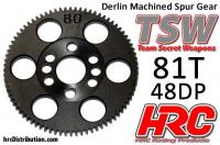 Spur Gear - 48DP - Low Friction Machined Delrin -  81T