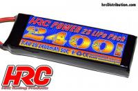 Batteria - LiPo 2S - 7.4V 2400mAh 50C No Case RC Car Micro - Ultra T Connettore 97x35x20mm