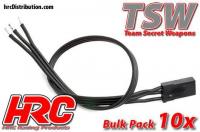Servo Cable - JR - 30cm Long - All-Black (Black/Black/Black) - BULK 10 pcs - 22AWG