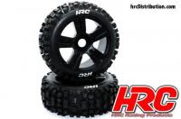 Tires - 1/8 Buggy - mounted - Black Wheels - 17mm Hex - BullDog (2 pcs)