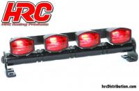 Lichtset - 1/10 oder Monster Truck - LED - JR Stecker - Dachleuchten Stange - Typ A Rot