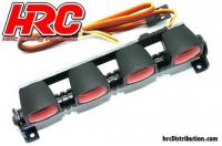 Lichtset - 1/10 oder Monster Truck - LED - JR Stecker - Dachleuchten Stange - Typ A Rot