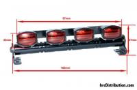 Lichtset - 1/10 oder Monster Truck - LED - JR Stecker - Dachleuchten Stange - Typ A Rot