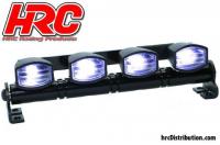 Lichtset - 1/10 oder Monster Truck - LED - JR Stecker - Dachleuchten Stange - Typ A Weiss