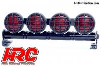 Set di illuminazione - 1/10 or Monster Truck - LED - JR Connetore - Barra di tetto - tipo B Rosso