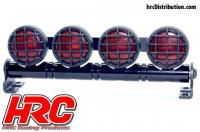 Lichtset - 1/10 oder Monster Truck - LED - JR Stecker - Dachleuchten Stange - Typ B Rot