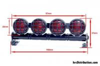 Set di illuminazione - 1/10 or Monster Truck - LED - JR Connetore - Barra di tetto - tipo B Rosso