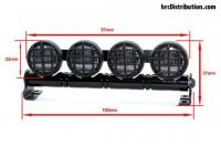 Lichtset - 1/10 oder Monster Truck - LED - JR Stecker - Dachleuchten Stange - Typ B Weiss