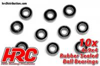 Ball Bearings - metric -  4x 9x4mm Rubber sealed (10 pcs)