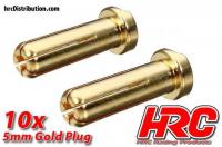 Connector - 5.0mm - Male Low Profile (10 pcs) - Gold