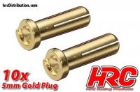 Connector - 5.0mm - Male Low Profile (10 pcs) - Gold