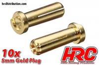 Connector - 5.0mm - Male Low Profile (10 pcs) - Gold