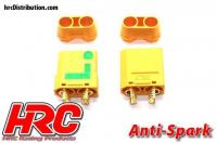 Connecteur - XT90 - mâle & femelle Anti-Spark (1 pce de chaque) - Gold