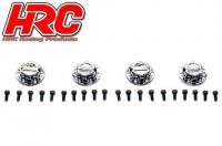 Tires - 1/10 Crawler - 1.9" - mounted - Chrome Silver Wheels - Mud Country (4 pcs)