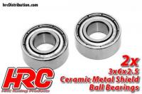 Ball Bearings - metric -  3x 6x2.5mm  - Ceramic (2 pcs)
