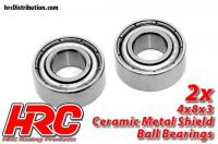 Ball Bearings - metric -  4x 8x3mm  - Ceramic (2 pcs)