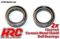 Ball Bearings - metric - 15x21x4mm - Ceramic (2 pcs)
