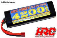 Battery - LiPo 2S - 7.4V 4200mAh 40C - RC Car - HRC 4200 - Rounded Hard Case - Ultra T Plug