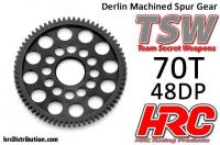 Spur Gear - 48DP - Low Friction Machined Delrin - Ultra Light - 70T