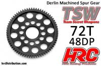 Spur Gear - 48DP - Low Friction Machined Delrin - Ultra Light - 72T