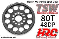 Spur Gear - 48DP - Low Friction Machined Delrin - Ultra Light - 80T