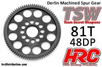Spur Gear - 48DP - Low Friction Machined Delrin - Ultra Light - 81T