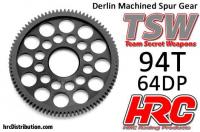Spur Gear - 64DP - Low Friction Machined Delrin - Ultra Light -  94T