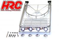 Parti di carrozzeria - 1/10 Accessory - Scale - Portapacchi largi per Crawler - con fari LEDs - Silver