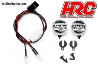 Lichtset - 1/10 oder Monster Truck - LED - JR Stecker - Hella Cover - 2x Weiss LED