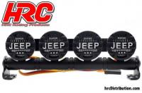 Set d'éclairage - 1/10 ou Monster Truck - LED - Prise JR - Barre de toit - Jeep Cover - 4x LED Blanches