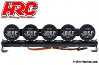 Set d'éclairage - 1/10 ou Monster Truck - LED - Prise JR - Barre de toit - Jeep Cover - 5x LED Blanches