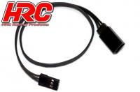 Servo Extension Cable - Male/Female - JR - 30cm Long - Black/Black/Black-22AWG
