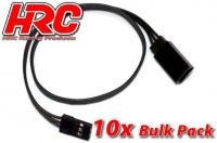 Servo Extension Cable - Male/Female - JR - 30cm Long - Black/Black/Black - BULK 10 pcs-22AWG
