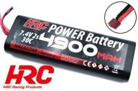 Battery - LiPo 2S - 7.4V 4900mAh 30C - RC Car - Rounded Hard Case - Ultra T 138.5x46.5x25mm