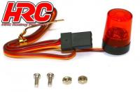 Set d'éclairage - 1/10 TC- LED - Prise JR - Gyrophare de toit V5 - Rouge 17x11mm