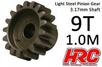 Pinion Gear - 1.0M / 3.17mm Shaft - Steel - Light -  9T