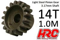 Pinion Gear - 1.0M / 3.17mm Shaft - Steel - Light - 14T