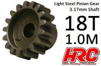 Pinion Gear - 1.0M / 3.17mm Shaft - Steel - Light - 18T