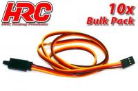 Servo Extension Cable - with Clip - Male/Female - JR type - 80cm Long - BULK 10 pcs-22AWG