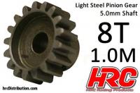 Pinion Gear - 1.0M / 5mm Shaft - Steel - Light - 8T