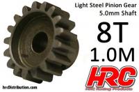 Pinion Gear - 1.0M / 5mm Shaft - Steel - Light -  8T