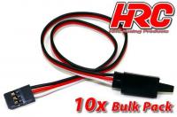 Servo Extension Cable - with Clip - Male/Female - FUT - 30cm Long - BULK 10 pcs - 22AWG