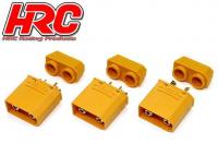 Connector - XT90 with CAP - Male (3 pcs) - Gold