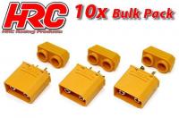 Connector - XT90 with CAP - Male (10 pcs) - Gold