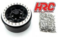 Wheels - 1/10 Crawler - 1.9" - 12mm Hex - Aluminium - 5-Spokes - Black / Silver (4 pcs)