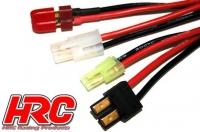 Charger Lead - Multi 4mm Bullet to Tamiya / Mini Tamiya / TRX / Ultra T (Deans compatible) - 600mm - Gold