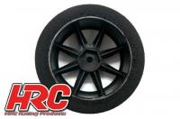 Tires - 1/10 Touring - mounted on Black Wheels - 12mm Hex - 26mm - 35° shore foam tire (2 pcs)
